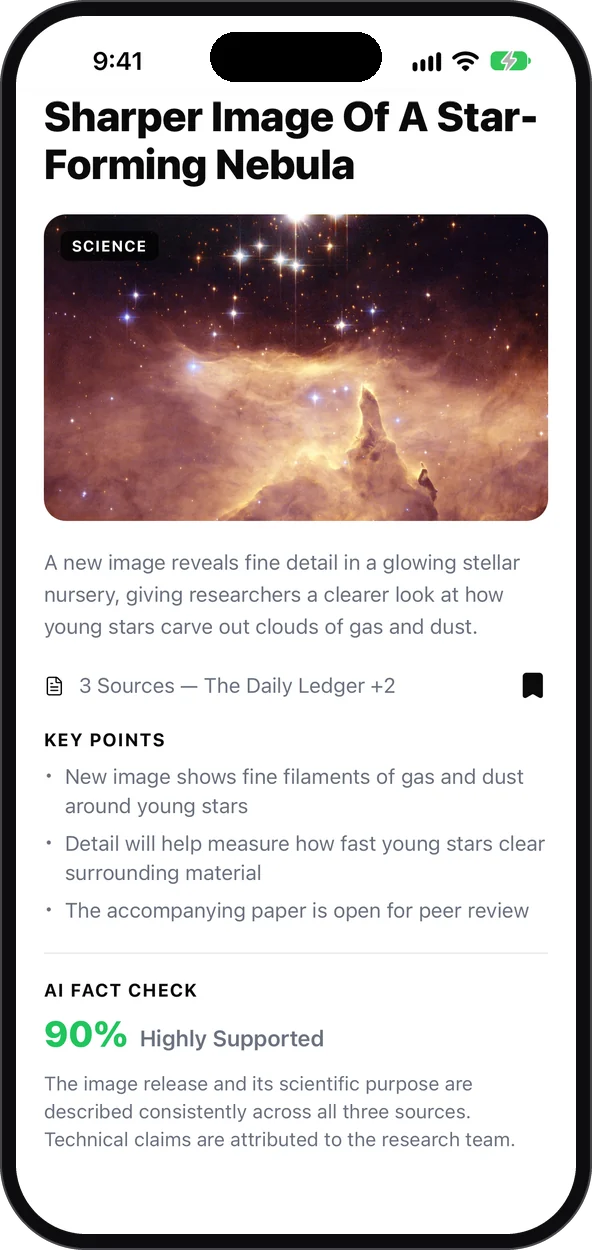 AI fact-check score and explanation